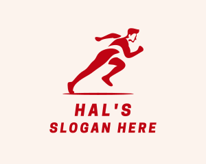 Man - Sprint Runner Athlete logo design