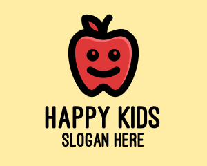 Cute Happy Apple  logo design