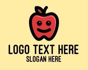Supermarket - Cute Happy Apple logo design