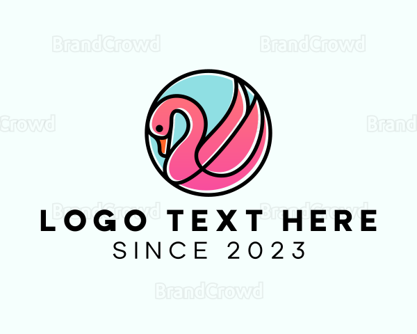 Swan Flamingo Aviary Logo