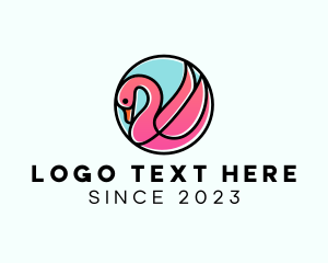 Wild - Swan Flamingo Aviary logo design