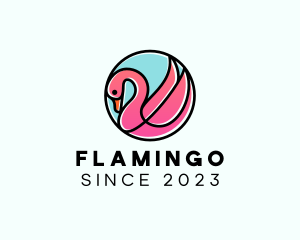 Swan Flamingo Aviary logo design