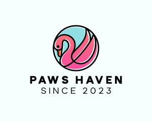 Swan Flamingo Aviary logo design