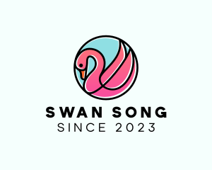 Swan Flamingo Aviary logo design