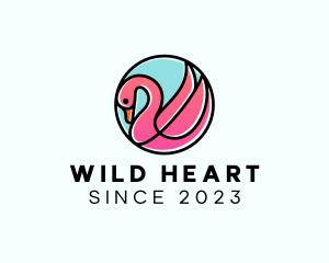 Swan Flamingo Aviary logo design