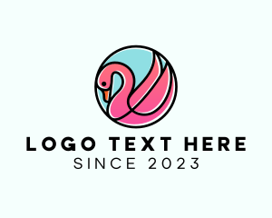 Flamingo - Swan Flamingo Aviary logo design