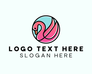Swan Flamingo Aviary Logo