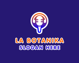 Microphone Headphone Podcast Logo