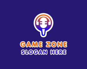 Singer - Microphone Headphone Podcast logo design