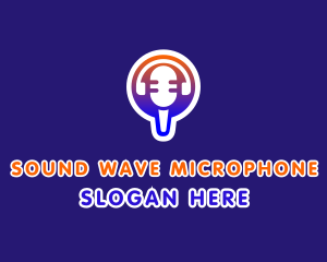 Microphone - Microphone Headphone Podcast logo design