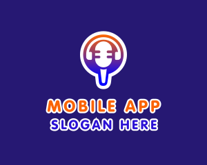 Podcast - Microphone Headphone Podcast logo design