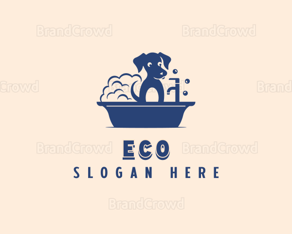 Puppy Bath Grooming Logo