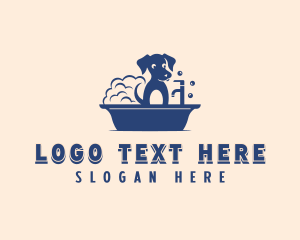 Bathing - Puppy Bath Grooming logo design