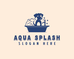 Bathing - Puppy Bath Grooming logo design