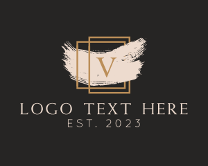 Eyebrow Salon - Luxury Paint Letter V logo design