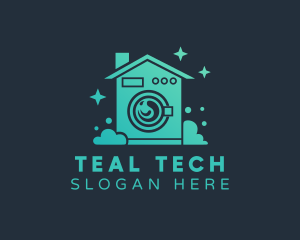 Clean House Washing Machine logo design