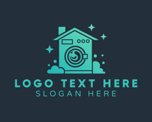 Dry Cleaning - Clean House Washing Machine logo design