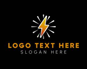 Power Plant - Lightning Sunburst Energy logo design