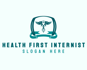 Medical Caduceus Shield  logo design