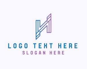 Letter H - Cyber Software Programming logo design