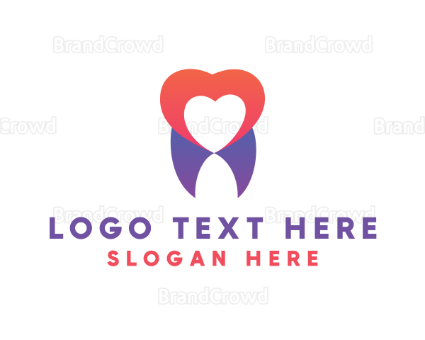 Dental Tooth Heart Logo