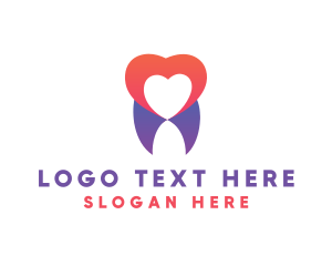 Orthodontist - Dental Tooth Heart logo design