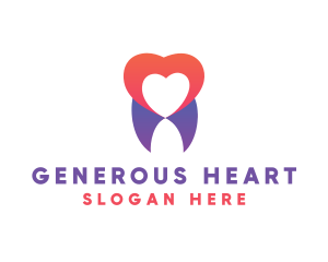 Dental Tooth Heart logo design