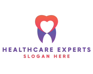 Dental Tooth Heart logo design