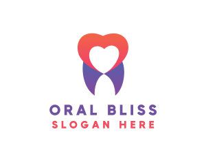 Oral - Dental Tooth Heart logo design