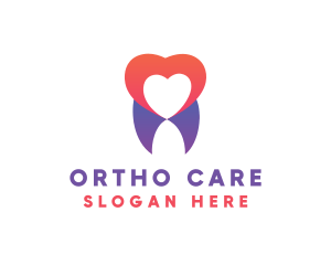 Orthopedic - Dental Tooth Heart logo design