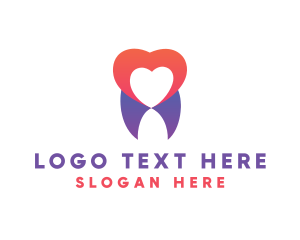 Dental Tooth Heart Logo