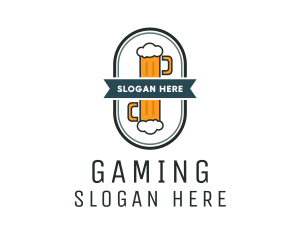 Beer Pub Badge  Logo