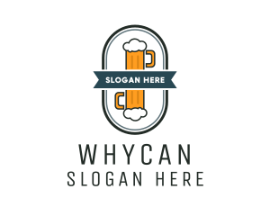 Beer Pub Badge  Logo