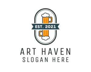 Beer Pub Badge  logo design