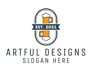 Beer Pub Badge  logo design