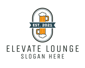 Lounge - Beer Pub Badge logo design