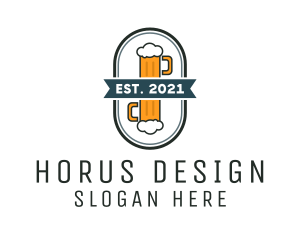 Beer Pub Badge  logo design