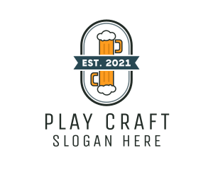 Beer Pub Badge  logo design