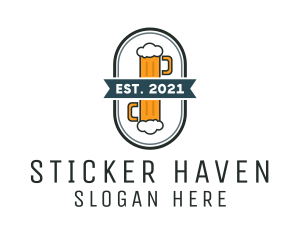 Beer Pub Badge  logo design