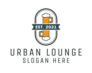 Lounge - Beer Pub Badge logo design