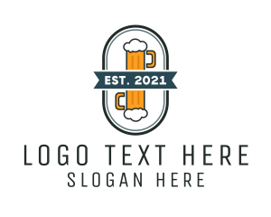Bartender - Beer Pub Badge logo design