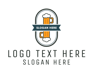 Beer Pub Badge  Logo