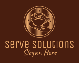 Serve - Lovely Serving Coffee Cup logo design