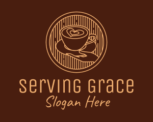 Lovely Serving Coffee Cup logo design