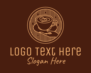 Waiter - Lovely Serving Coffee Cup logo design