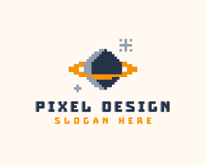 Pixelated Gamer Planet logo design