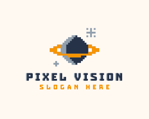 Pixelated Gamer Planet logo design