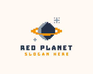 Pixelated Gamer Planet logo design