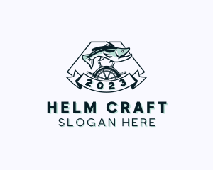 Fishing Boat Helm logo design