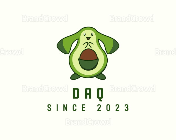 Cute Avocado Rabbit Logo